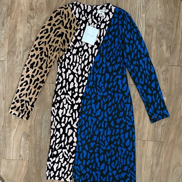 **DVF** NWT leopard print dress SIZE 6 - Picture 2 of 7